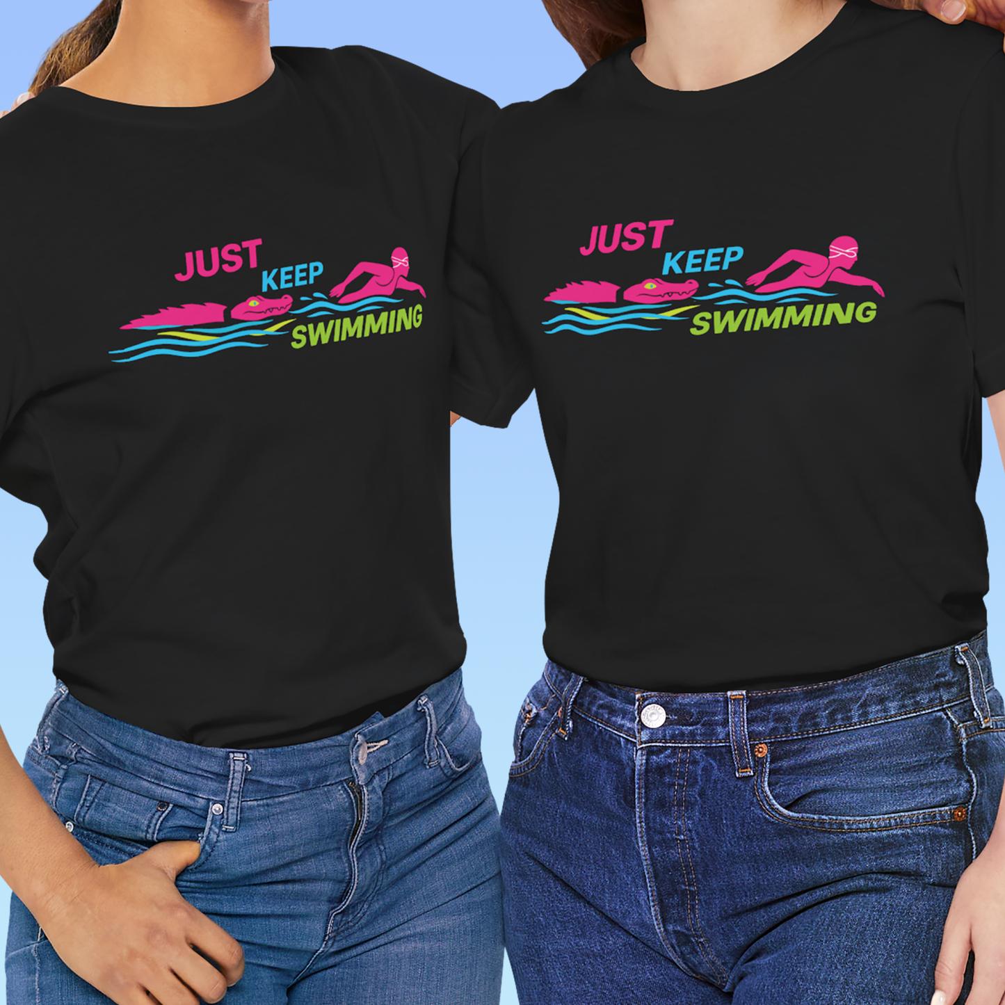 Just Keep Swimming – Humorous Women's Sports Short Sleeve T shirt