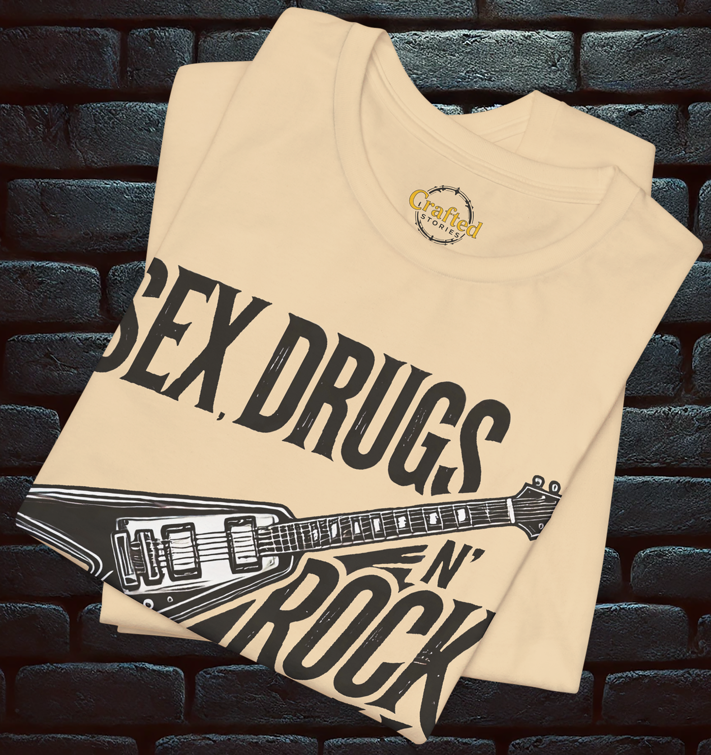 Sex, Drugs ‘n’ Rock & Roll T-Shirt, Unisex Jersey Rebel Short Sleeve T- Shirt