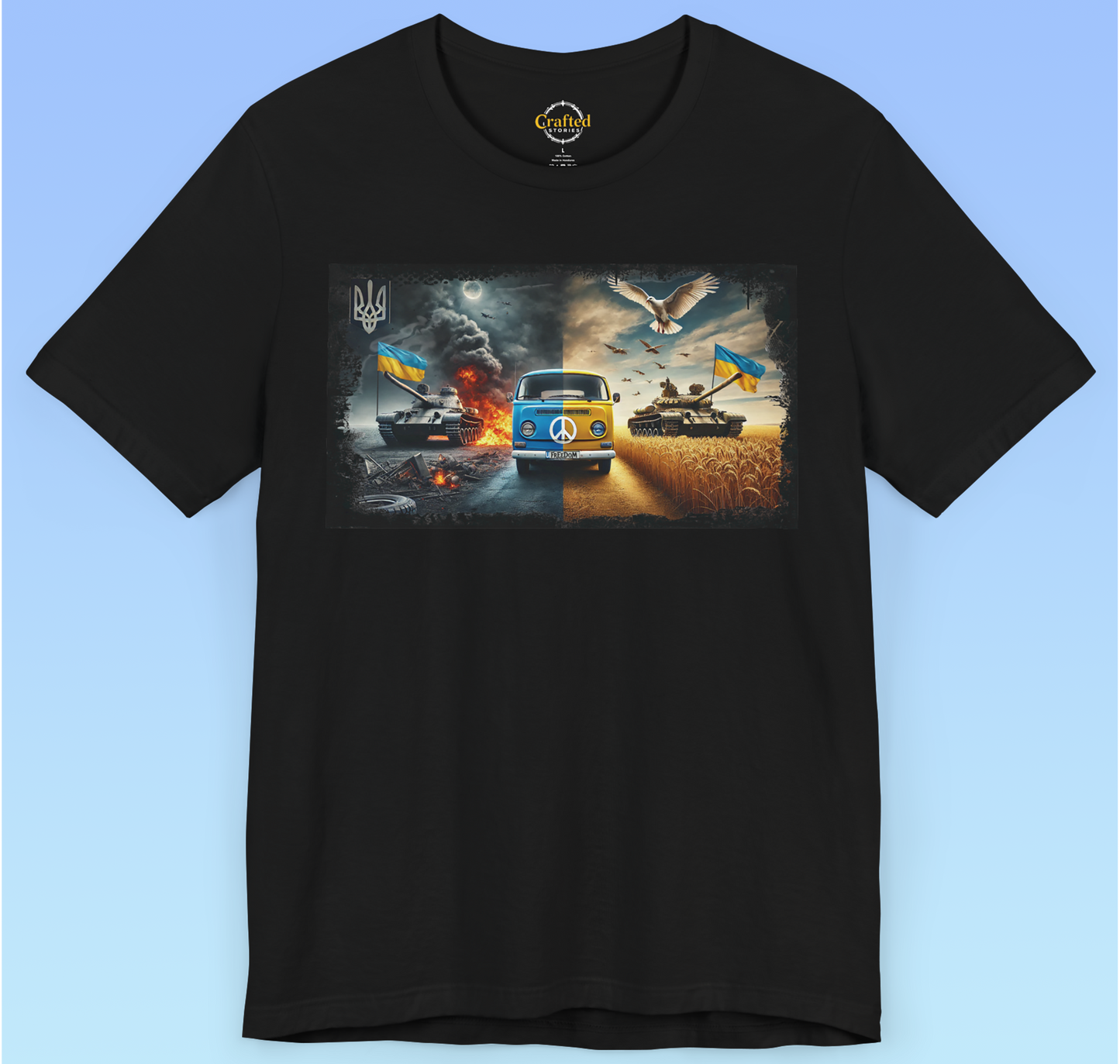 Ukraine- Україна Minibus and Tanks Unisex Short Sleeve T shirt