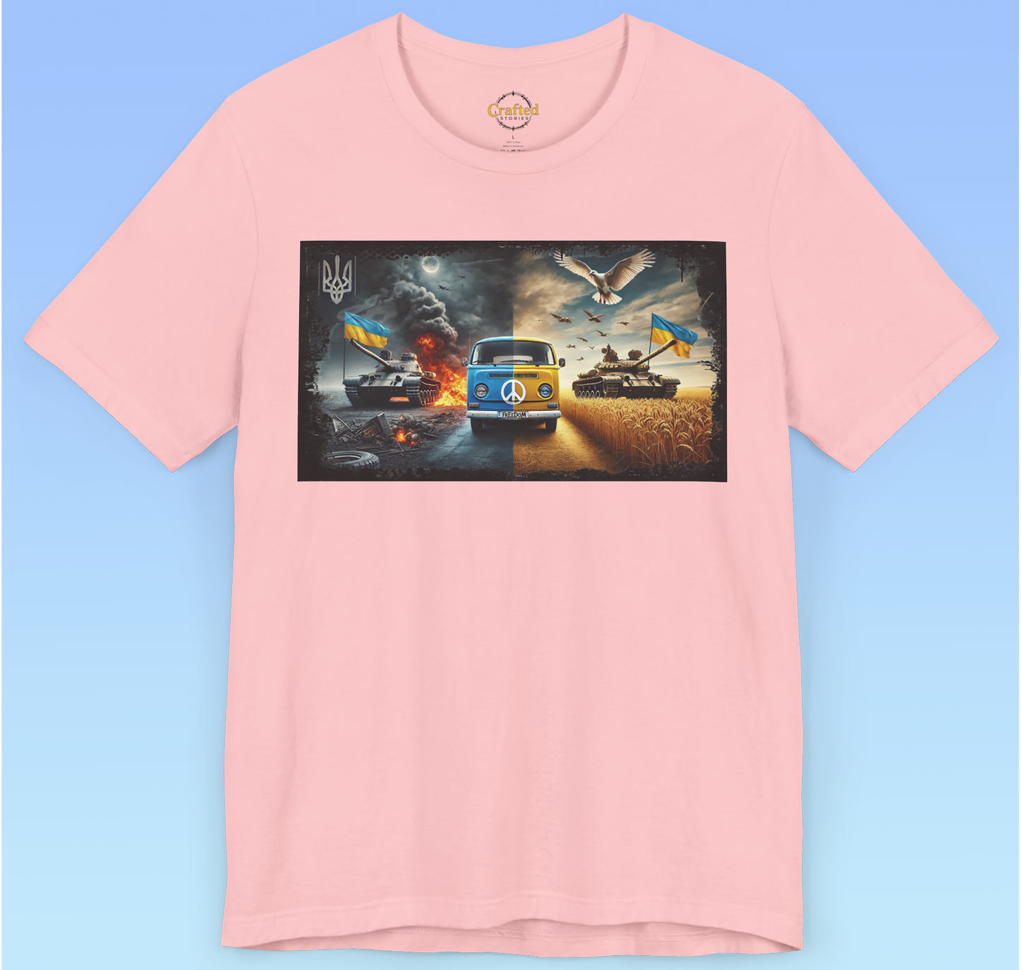 Ukraine- Україна Minibus and Tanks Unisex Short Sleeve T shirt