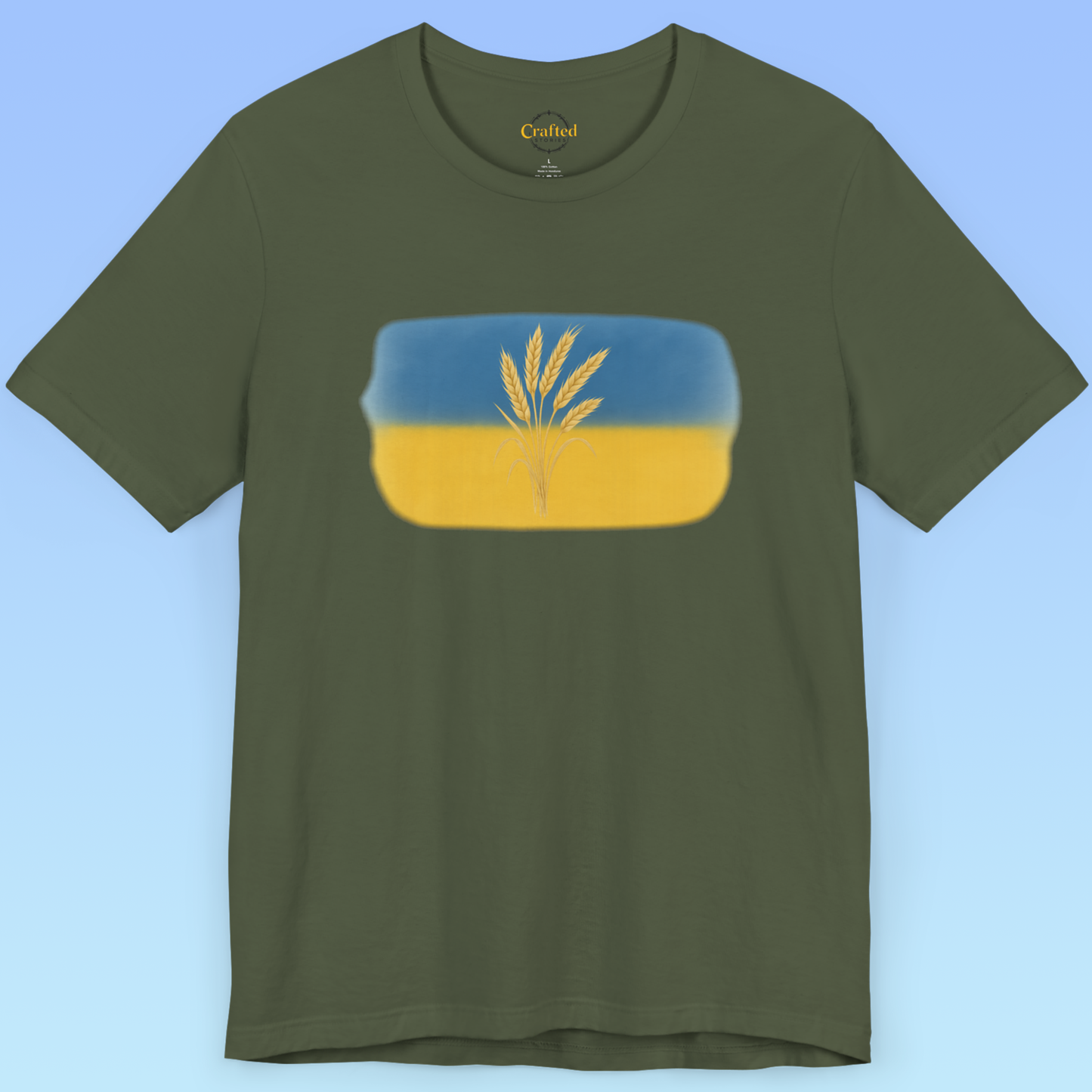 Україна, Ukraine- Ukrainian flag and wheat Short Sleeve T- shirt