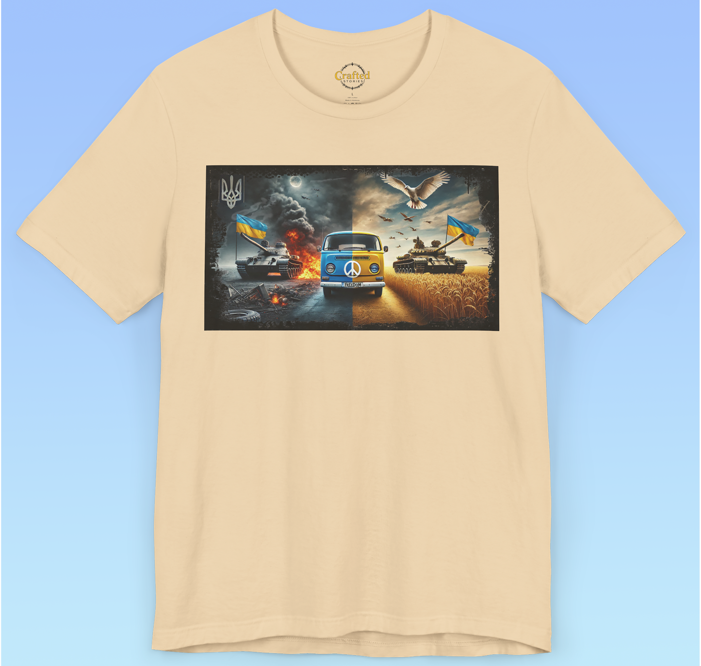 Ukraine- Україна Minibus and Tanks Unisex Short Sleeve T shirt
