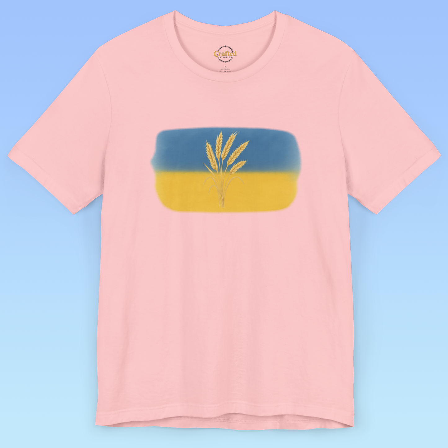 Україна, Ukraine- Ukrainian flag and wheat Short Sleeve T- shirt