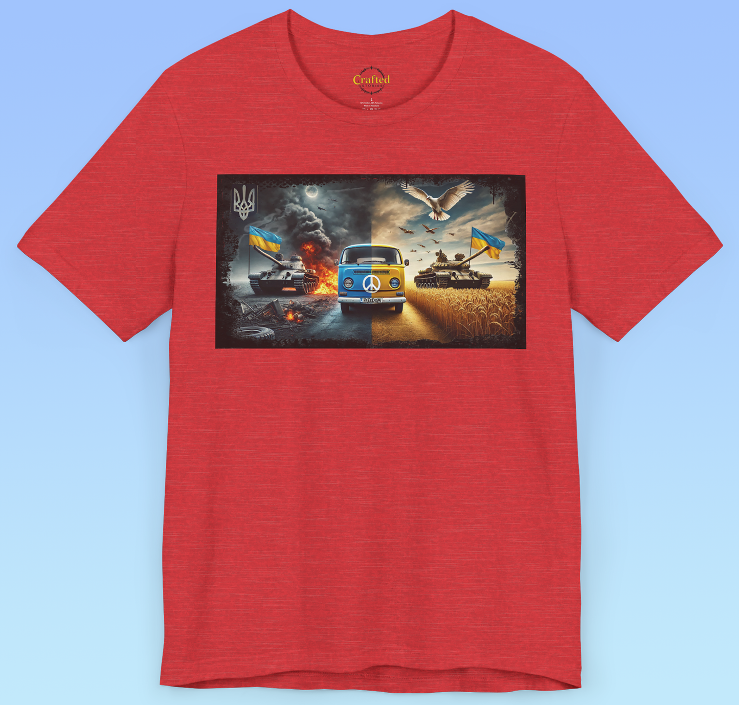 Ukraine- Україна Minibus and Tanks Unisex Short Sleeve T shirt