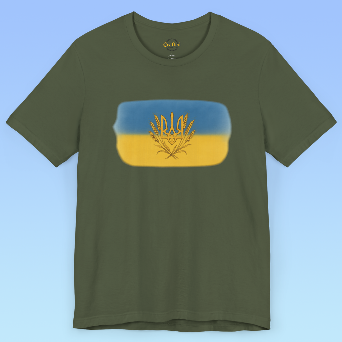 Україна, Ukraine- Ukrainian flag, wheat, and national symbol Short Sleeve T- shirt