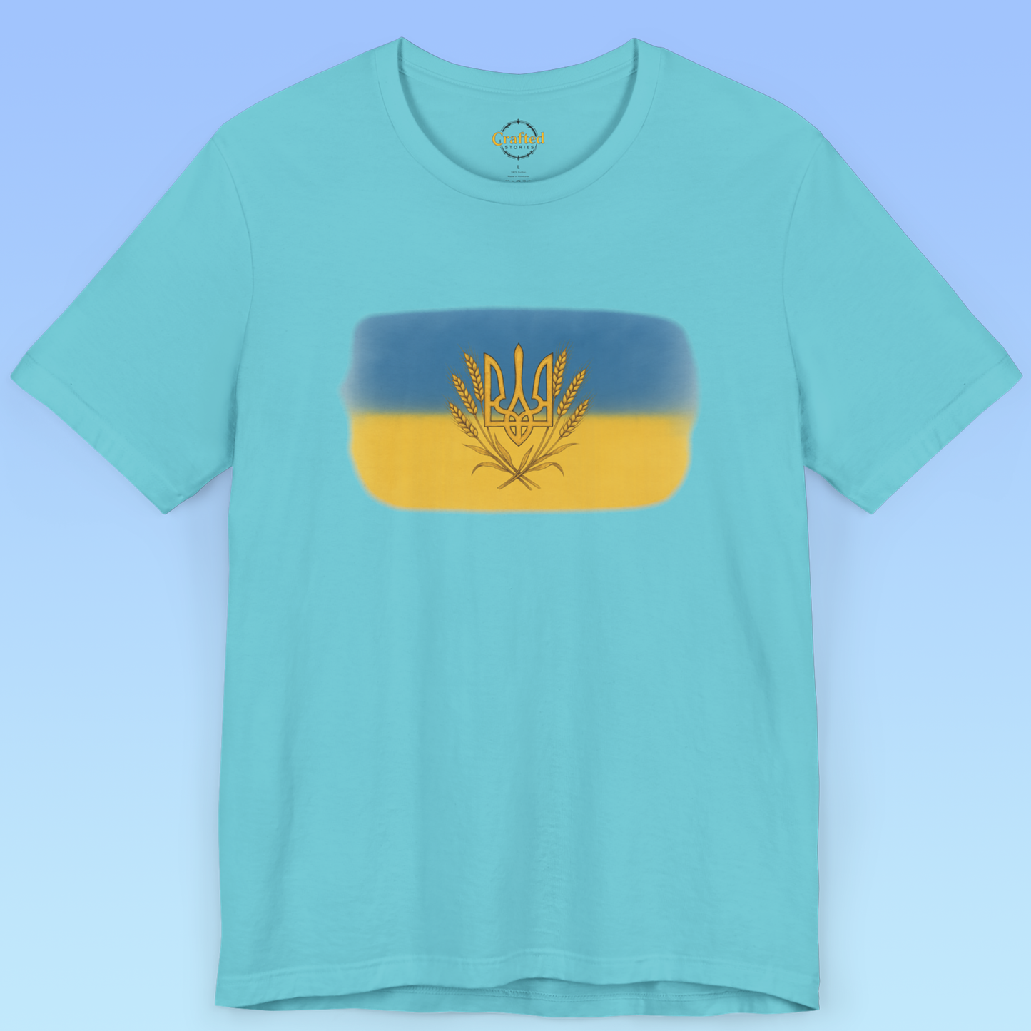 Україна, Ukraine- Ukrainian flag, wheat, and national symbol Short Sleeve T- shirt