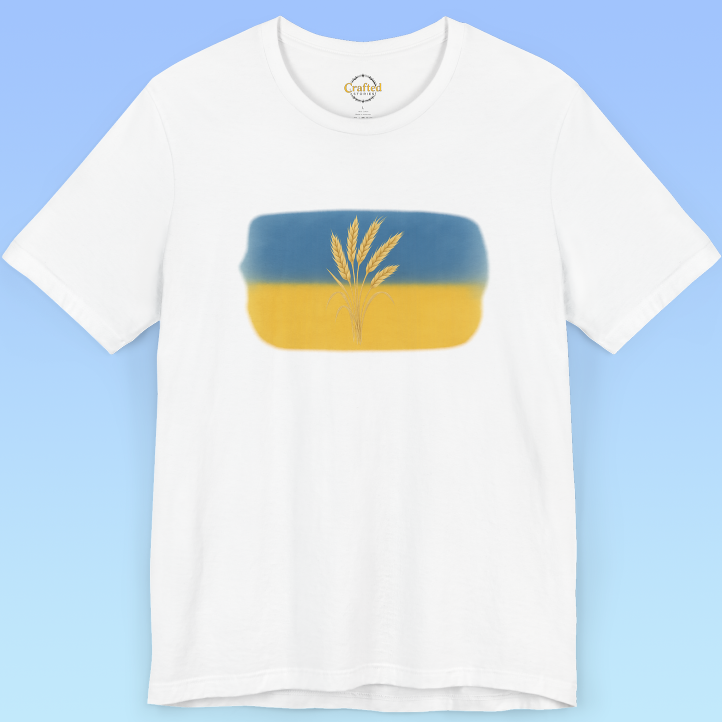 Україна, Ukraine- Ukrainian flag and wheat Short Sleeve T- shirt