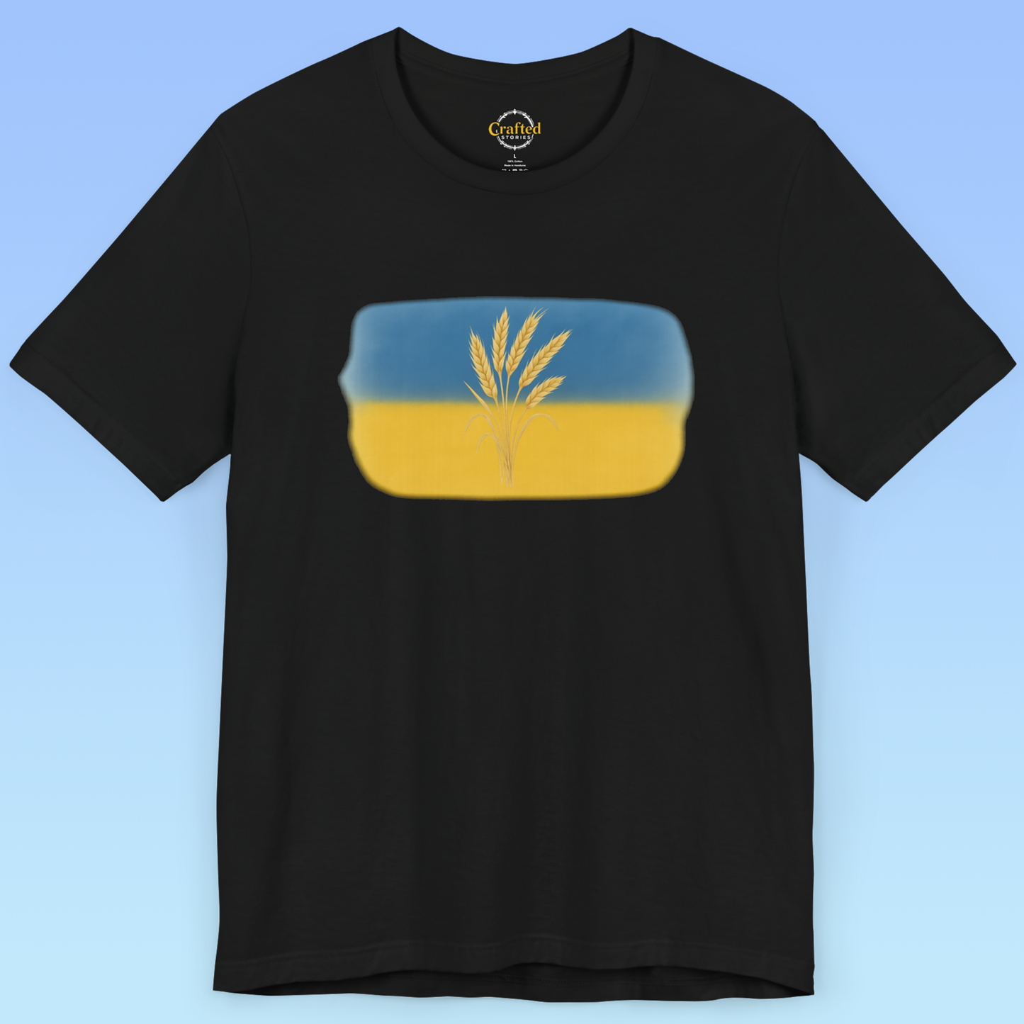 Україна, Ukraine- Ukrainian flag and wheat Short Sleeve T- shirt