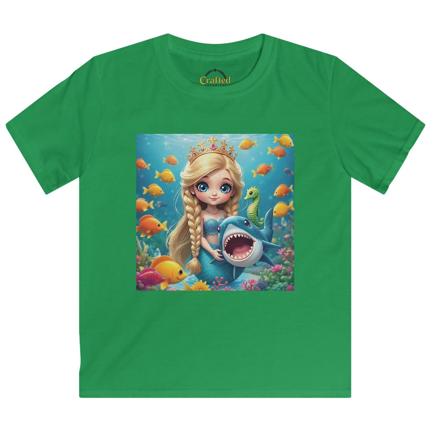 Girls' Sea Princess T-Shirt – Hugging a Shark Kids Softstyle Tee