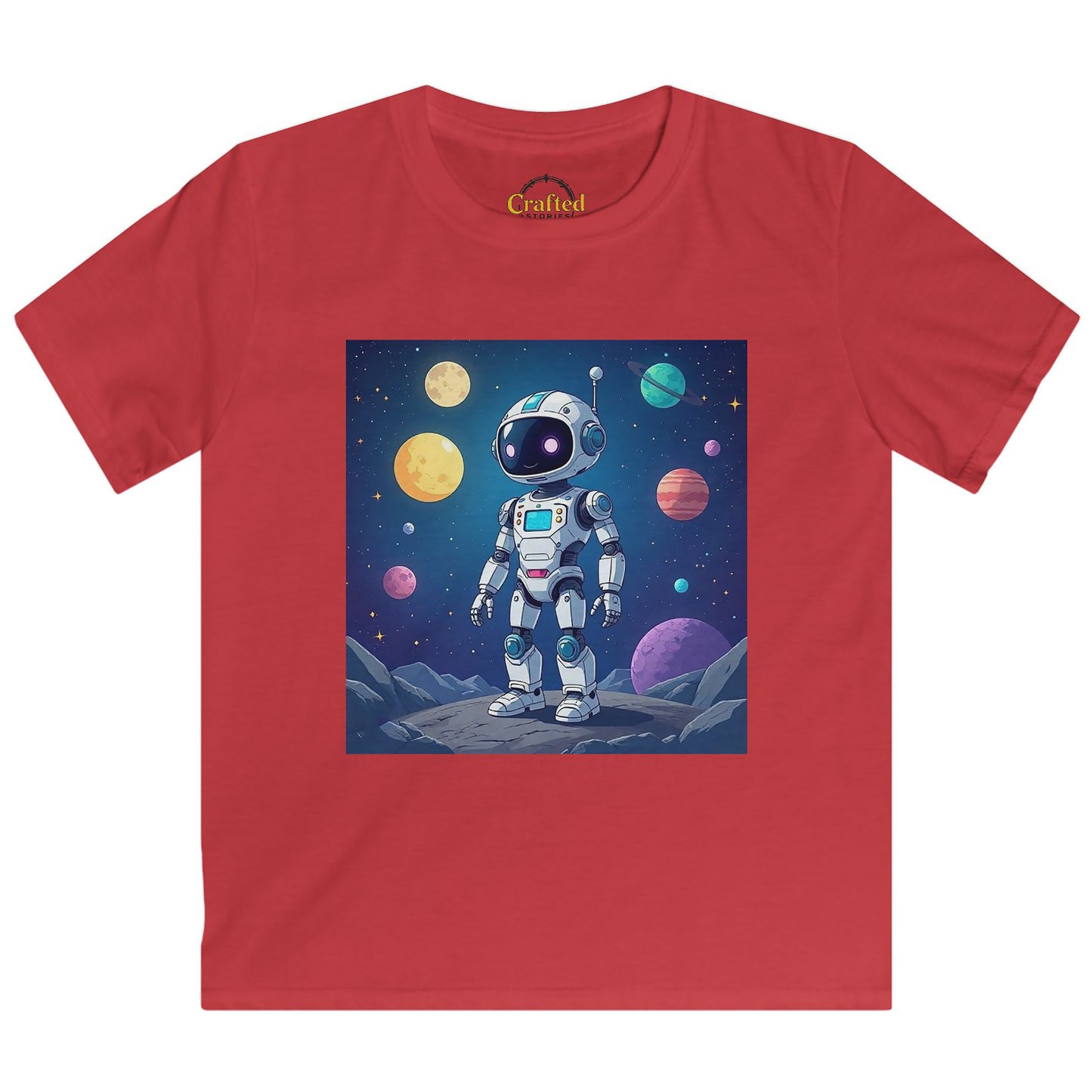 Brave Little Robot Kids Softstyle T-shirt