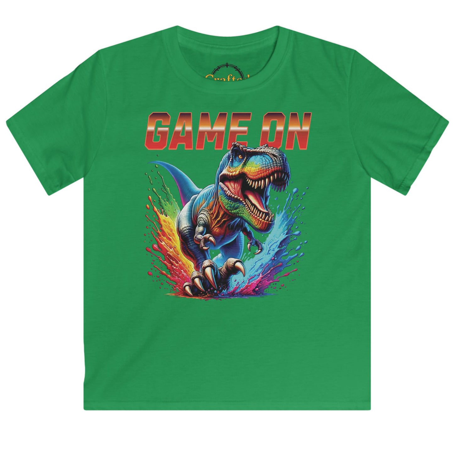 Game on- Dinosaur T- REX, Kids Softstyle Tee