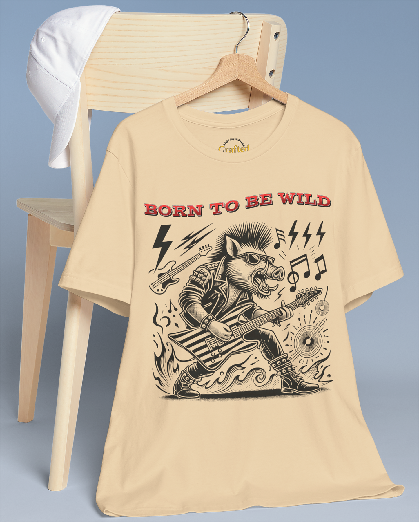 Born to be Wild; Wild Pig Unisex Rock `n` Roll T- Shirt