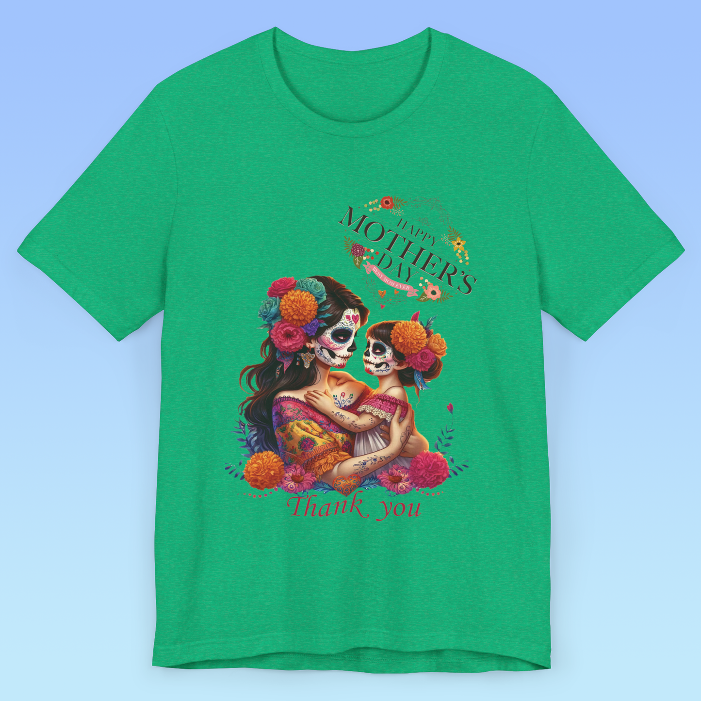 Mother`s Day- Eternal Bond – Calavera Mother & Daughter Tee, Women Jersey Short Sleeve T shirt