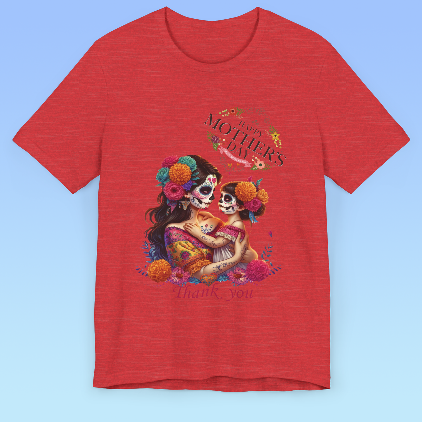 Mother`s Day- Eternal Bond – Calavera Mother & Daughter Tee, Women Jersey Short Sleeve T shirt