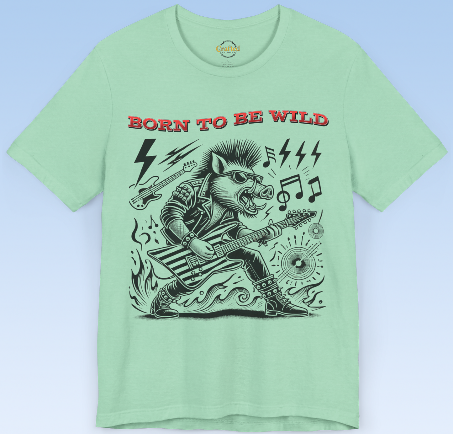 Born to be Wild; Wild Pig Unisex Rock `n` Roll T- Shirt