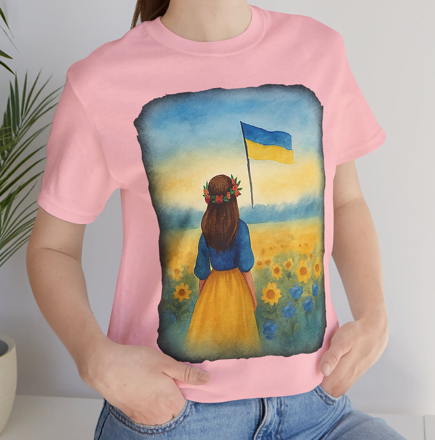 Україна, Ukraine – A girl gazing at the breathtaking beauty of her homeland Short Sleeve T- shirt