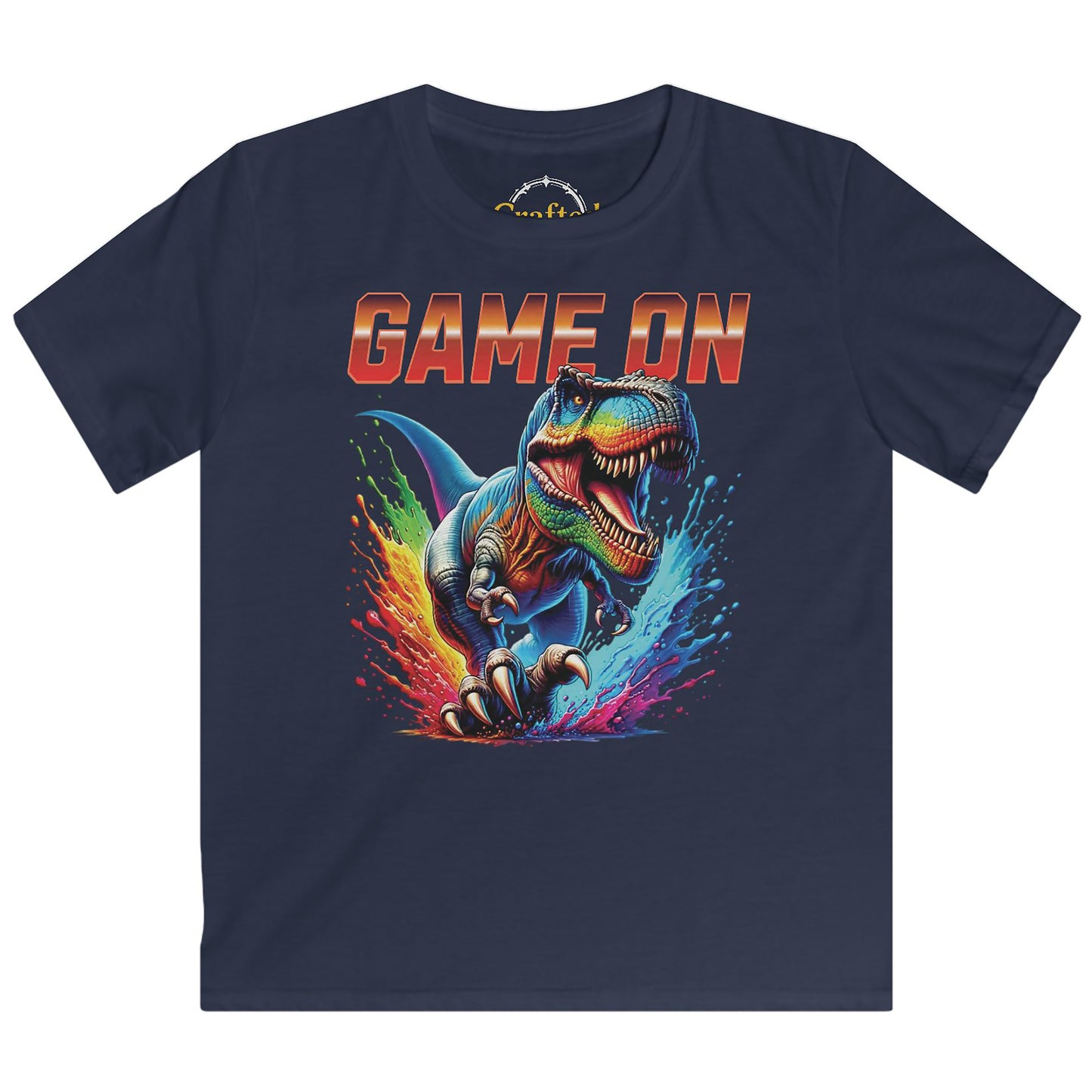 Game on- Dinosaur T- REX, Kids Softstyle Tee