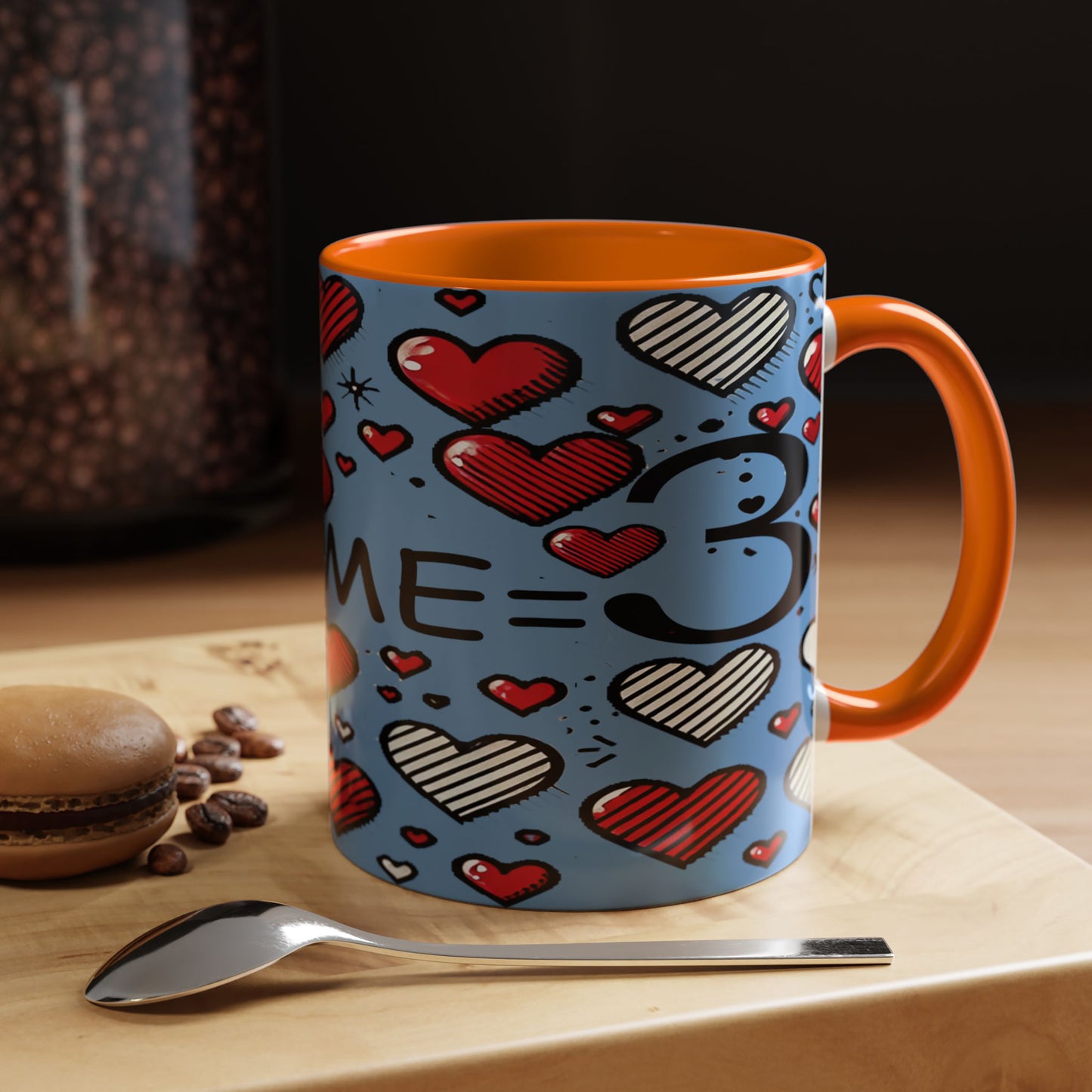You + Me = 3 Mug, Valentine's Day gift, Love, anniversaries, birthdays, Accent Coffee Mug (11oz)