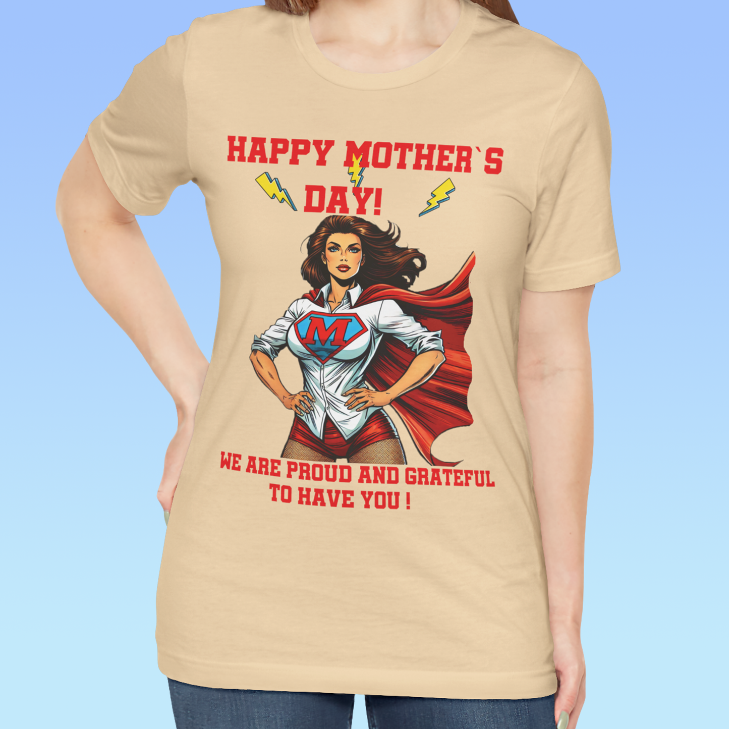 Mother`s day Supermom – Our Everyday Hero Tee, women Jersey Short Sleeve T shirt