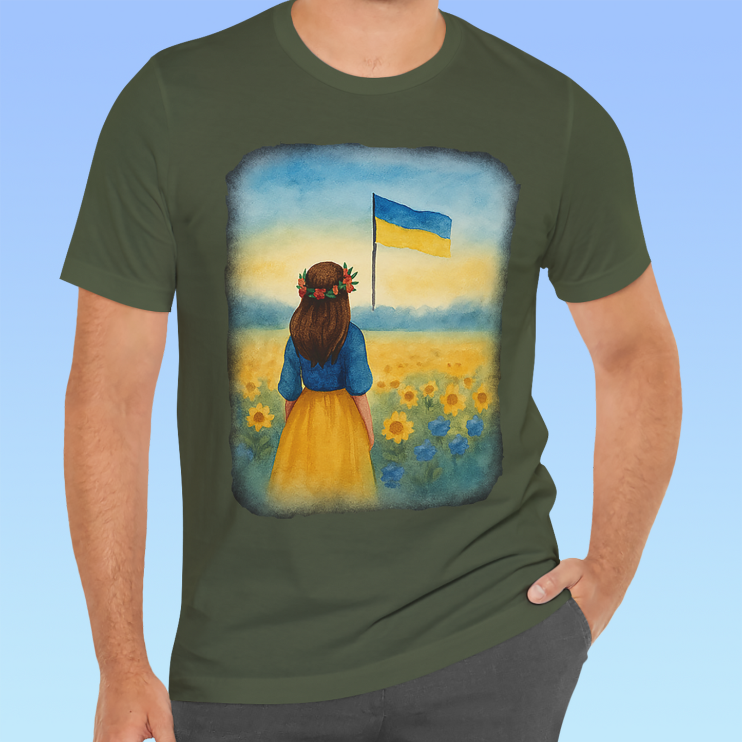 Україна, Ukraine – A girl gazing at the breathtaking beauty of her homeland Short Sleeve T- shirt