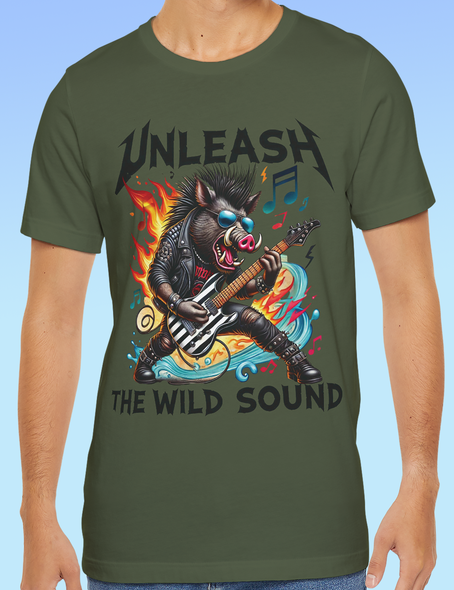 Unleash the wild sound....and the Beast within. Rock 'n' Roll Heavy Metal Tee, heavy sound, Unisex Jersey Short Sleeve T shirt