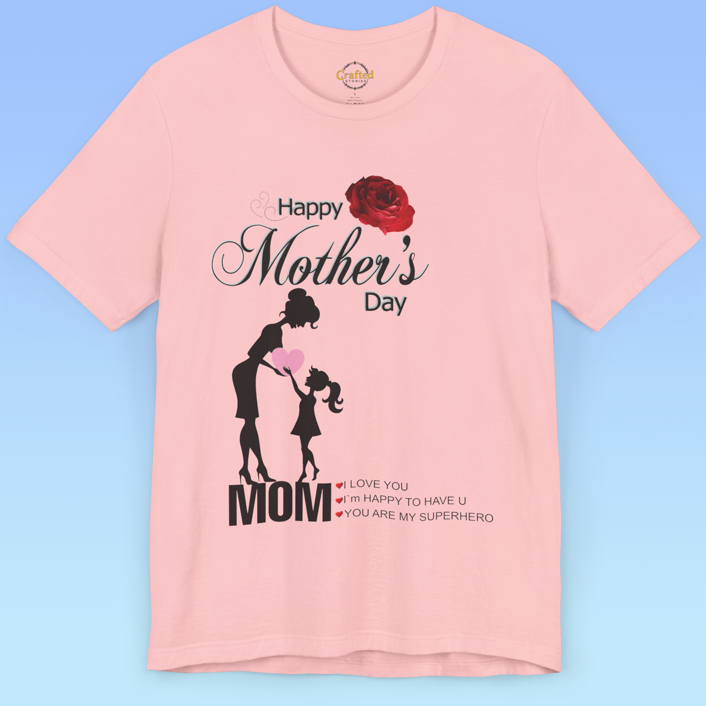Mother`s Day, Thank You, Mom – Strong, Busy, Loved, Women Tee, Jersey Short Sleeve T shirt