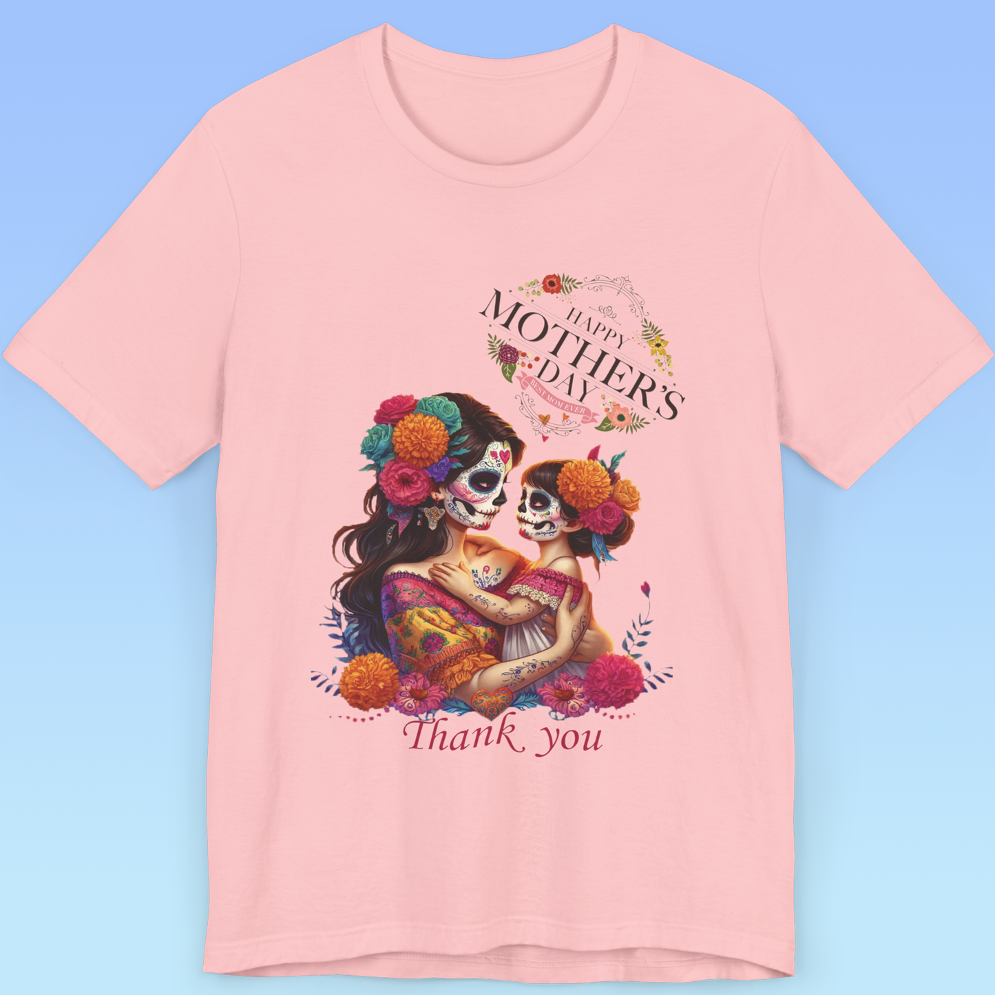 Mother`s Day- Eternal Bond – Calavera Mother & Daughter Tee, Women Jersey Short Sleeve T shirt
