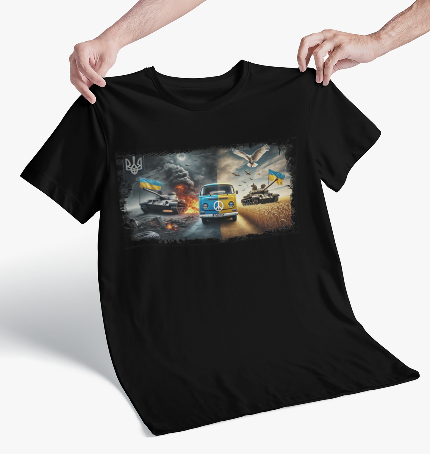 Ukraine- Україна Minibus and Tanks Unisex Short Sleeve T shirt