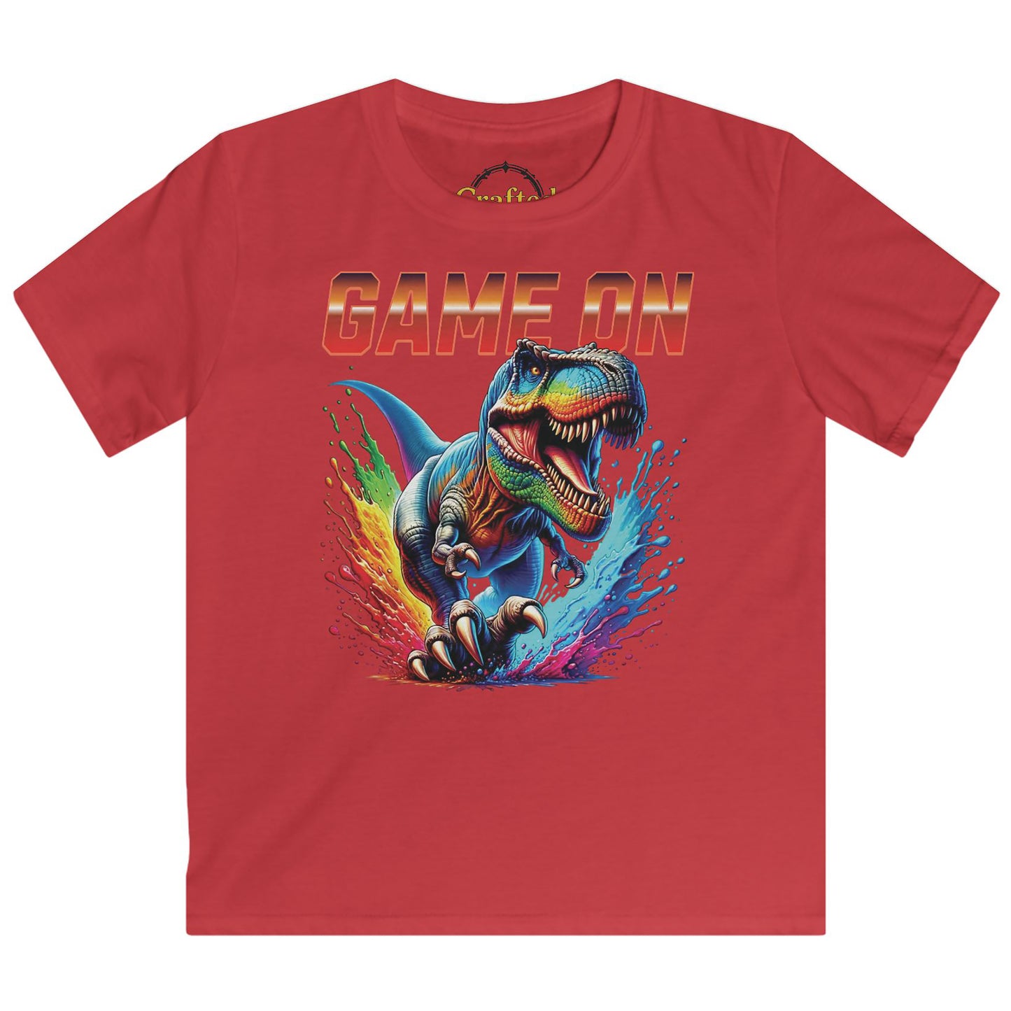 Game on- Dinosaur T- REX, Kids Softstyle Tee