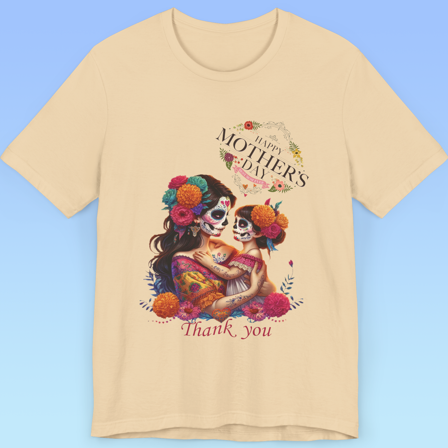 Mother`s Day- Eternal Bond – Calavera Mother & Daughter Tee, Women Jersey Short Sleeve T shirt