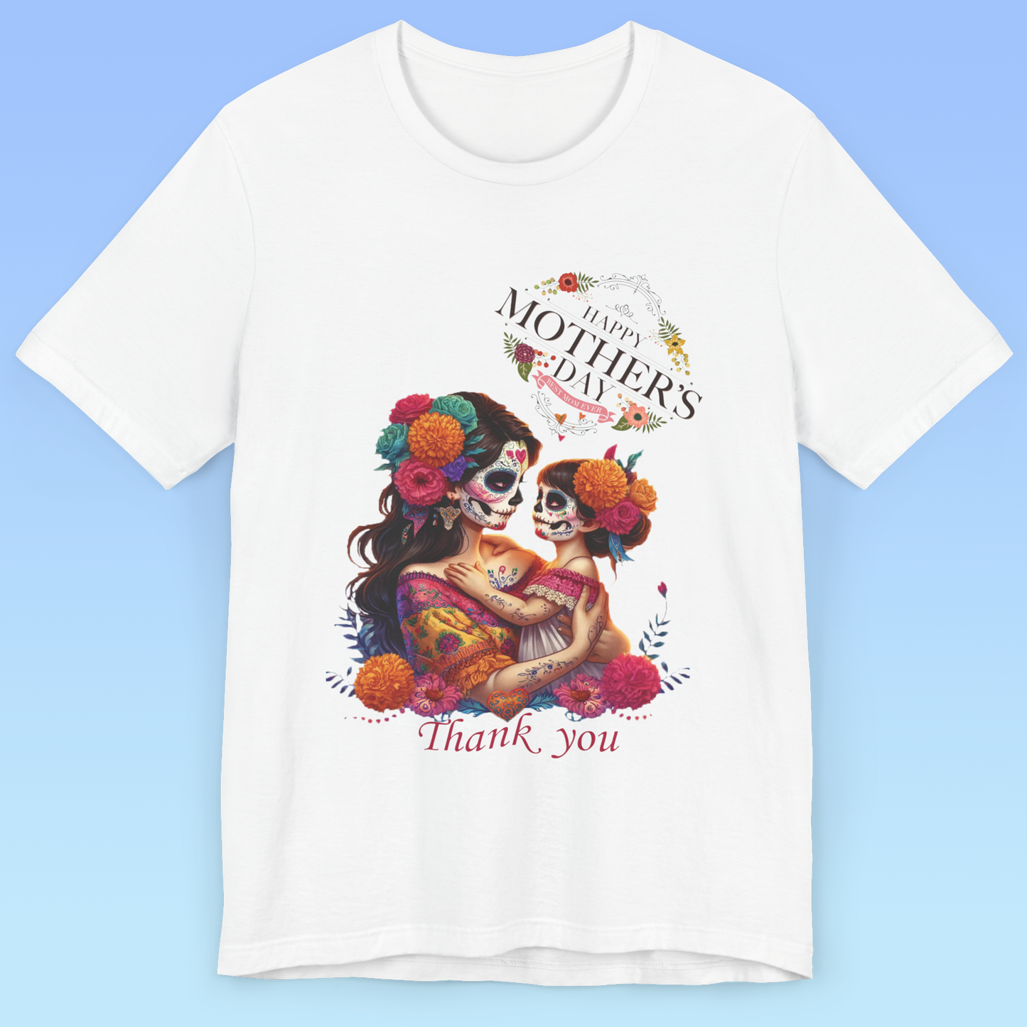 Mother`s Day- Eternal Bond – Calavera Mother & Daughter Tee, Women Jersey Short Sleeve T shirt