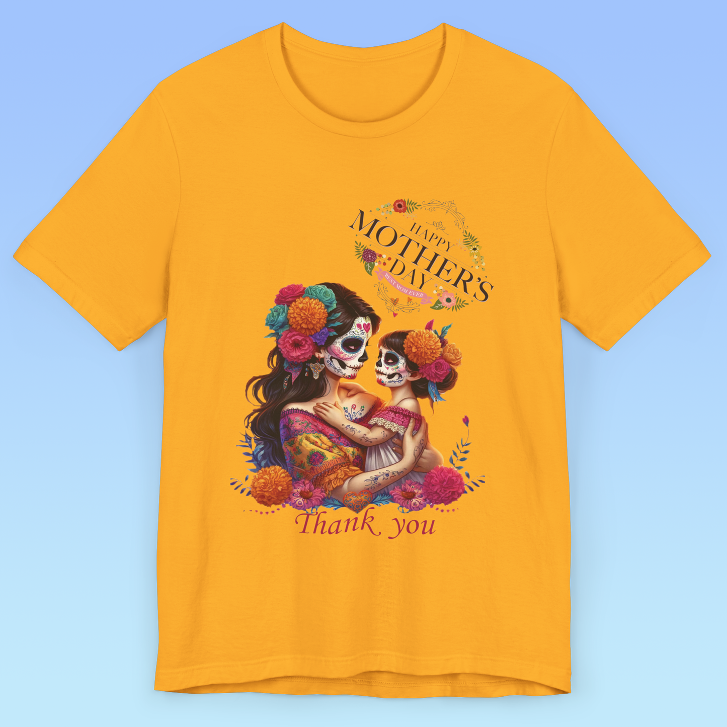 Mother`s Day- Eternal Bond – Calavera Mother & Daughter Tee, Women Jersey Short Sleeve T shirt