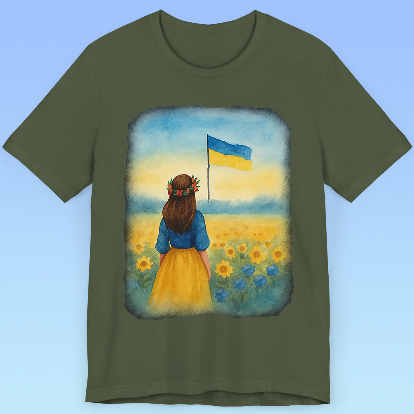 Україна, Ukraine – A girl gazing at the breathtaking beauty of her homeland Short Sleeve T- shirt