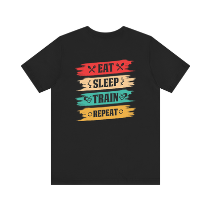 Fitness T-Shirt for Men Short Sleeve with print "IT'S A POWER OF A MIND" coton