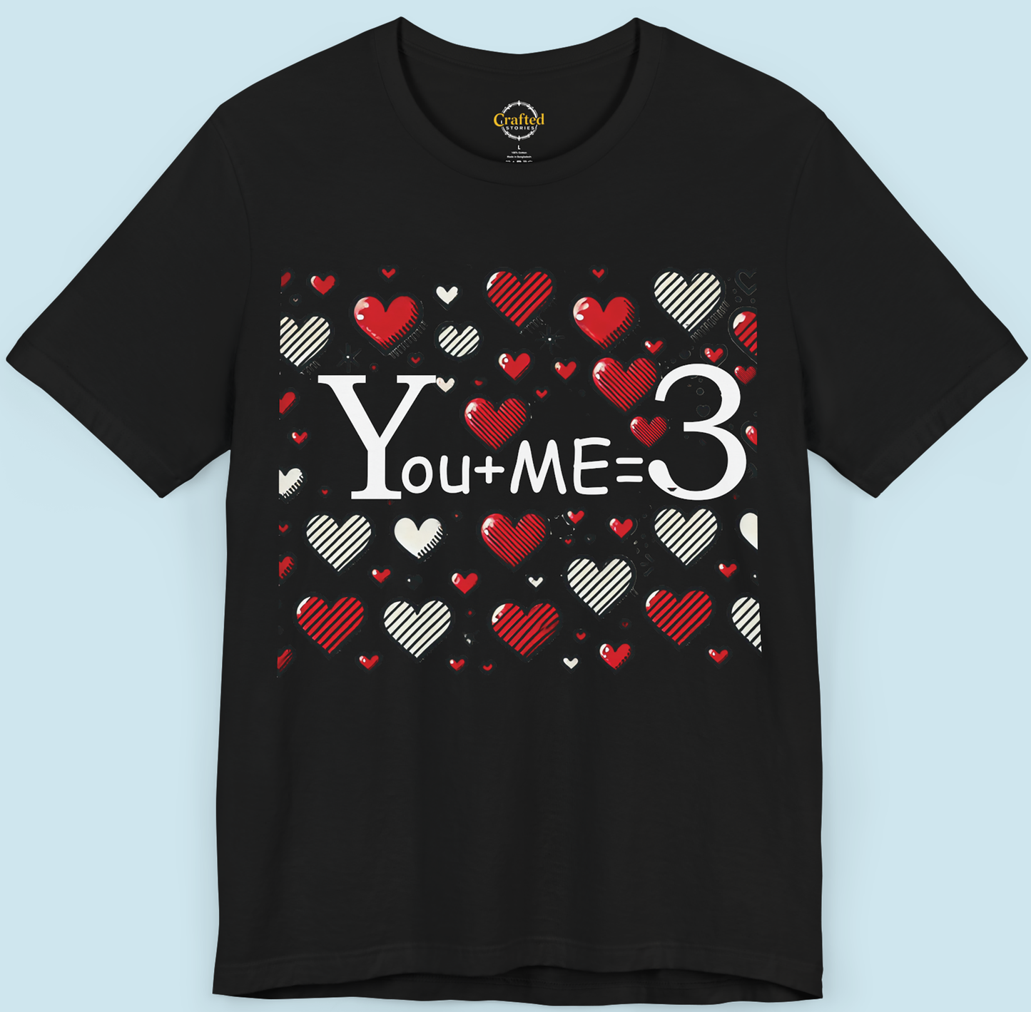 You + Me = 3 | Valentine's Day Special Tee Unisex Jersey Short Sleeve T- shirt