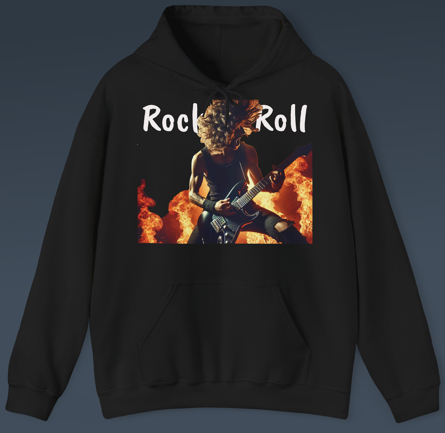 Rock `n`Roll  Heavy Blend™ Hooded Sweatshirt, Men, Women, Rockers, School, Work, Drinking with Buddies, Outdoor, Indoor, Fun