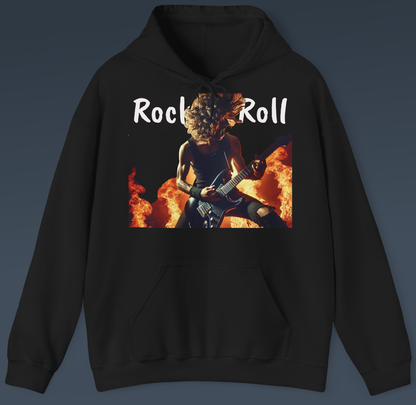 Rock `n`Roll  Heavy Blend™ Hooded Sweatshirt, Men, Women, Rockers, School, Work, Drinking with Buddies, Outdoor, Indoor, Fun