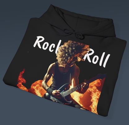 Rock `n`Roll  Heavy Blend™ Hooded Sweatshirt, Men, Women, Rockers, School, Work, Drinking with Buddies, Outdoor, Indoor, Fun