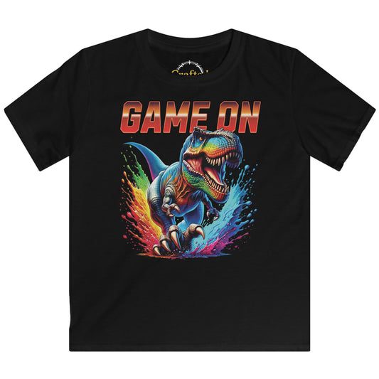 Game on- Dinosaur T- REX, Kids Softstyle Tee