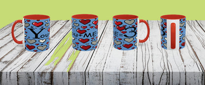 You + Me = 3 Mug, Valentine's Day gift, Love, anniversaries, birthdays, Accent Coffee Mug (11oz)