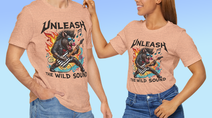 Unleash the wild sound....and the Beast within. Rock 'n' Roll Heavy Metal Tee, heavy sound, Unisex Jersey Short Sleeve T shirt