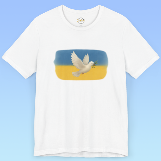 Україна, Ukraine- Ukrainian flag and a dove Short Sleeve T- shirt