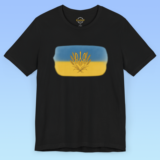 Україна, Ukraine- Ukrainian flag, wheat, and national symbol Short Sleeve T- shirt