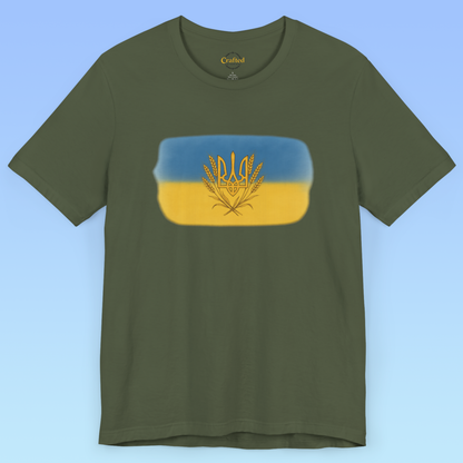 Україна, Ukraine- Ukrainian flag, wheat, and national symbol Short Sleeve T- shirt