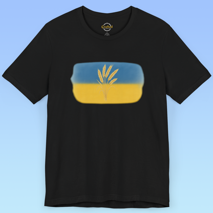 Україна, Ukraine- Ukrainian flag and wheat  Short Sleeve T- shirt