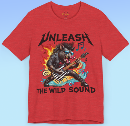 Unleash the wild sound....and the Beast within. Rock 'n' Roll Heavy Metal Tee, heavy sound, Unisex Jersey Short Sleeve T shirt