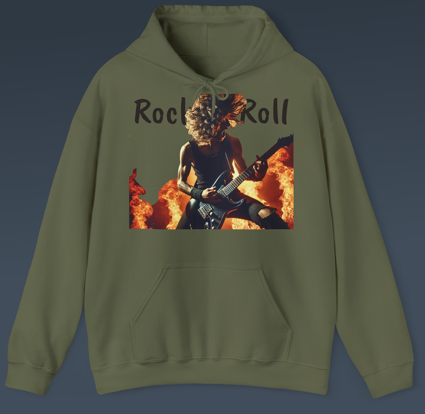 Rock `n`Roll  Heavy Blend™ Hooded Sweatshirt, Men, Women, Rockers, School, Work, Drinking with Buddies, Outdoor, Indoor, Fun