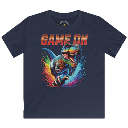 Game on- Dinosaur T- REX, Kids Softstyle Tee