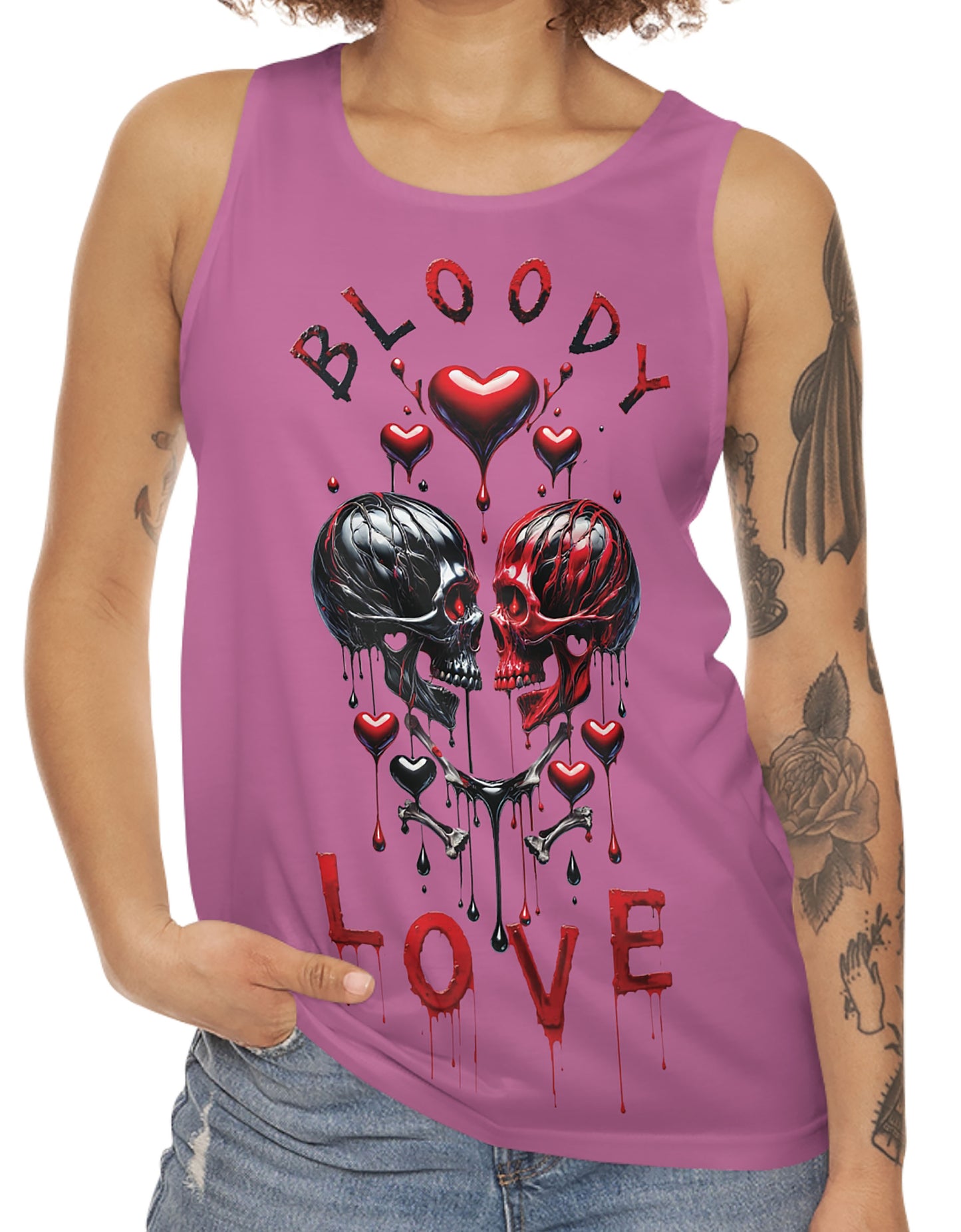 Bloody Love Women Tank Top Light Pink, Heavy metal, Rock n Roll, Ghotic, Punk