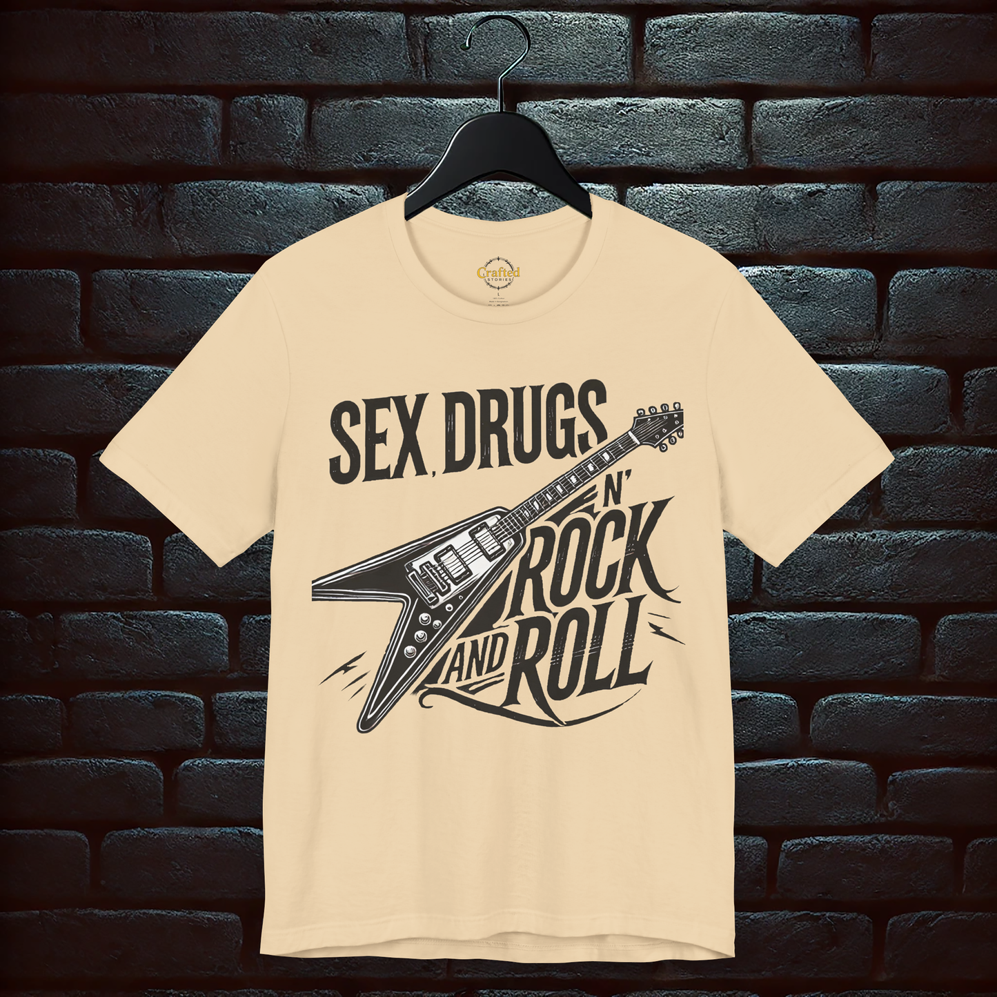 Sex, Drugs ‘n’ Rock & Roll T-Shirt, Unisex Jersey Rebel Short Sleeve T- Shirt